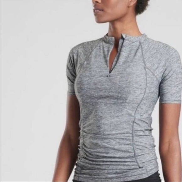 Athleta Tops - Athleta Gray Pacifica Wrap Top Size SP